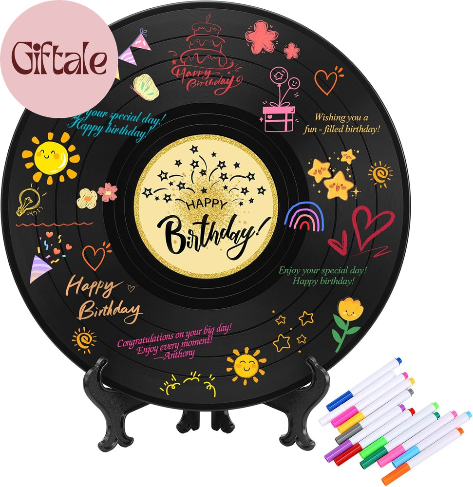Sweet 16 Party Decorations Vinyl Record 11.8″X11.8″, 16Th Birthday Decorations,
