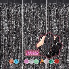 3 Pack New Years Decorations Wavy Black Tinsel Foil Fringe Curtains Party Backdr
