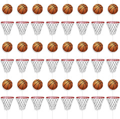 Basketball Party Garland Decoration Set, 4Ft Hoop Banner, 8 Pieces, Sports Theme