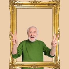 Large Photo Booth Props 32 x 24 Inch Gold Picture Selfie Frame Vintage Photo …