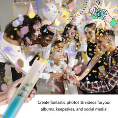 6 Pack Gender Reveal Confetti Cannon, 12 Inch Biodegradable Blue Confetti Pop…