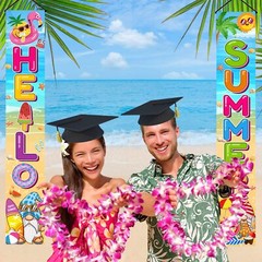 Hello Summer Decorations Beach Chair Gnome Door Banner Porch Sign Gift 71″ x 12″
