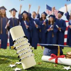 Graduation Gifts – 6 Pack Black Graduation Bracelets for Her | 2026 2027 Graduat