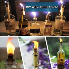 Wine Bottle Torch Kit, Long Life Torch Wicks for Tiki Torch with Brass Torch …