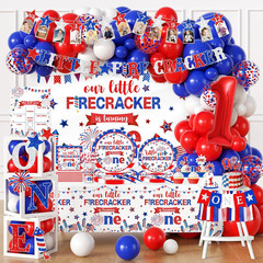 4Th of July Birthday Decorations, Little Firecracker First Birthday Party Suppli