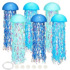 Under The Sea Party Decorations,Jellyfish Paper Lanterns with Hooks and Blue