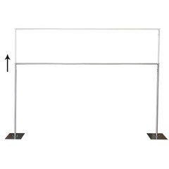 Backdrop Support w Metal Steel Base Baking Painting Silver Celebrate Background