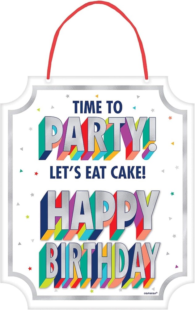 Here’s to Your Birthday Over the Hill Party Hanging Decoration Cardboard Sign