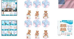 6-Set Baby Shower Bear Boxes & Balloon Decor – Gender Reveal Party Kit