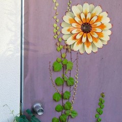 YEAHOME Metal Flower Wall Decor, 16″ Wall Art Hanging Decorations for Home Ba…