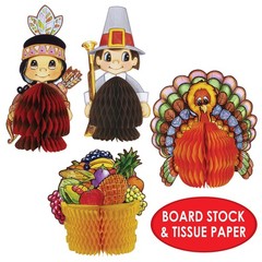 Beistle 4 Piece Thanksgiving Decorations Mini Pilgrim And Turkey Table…
