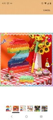Rainbow Mexican Number Piñata for Kids with Blindfold Stick and Confetti…
