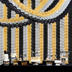 Black-Gold Silver Party-Decorations Streamers Garland – 157Ft Graduation Four…