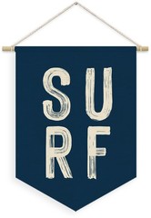 Coastal Beach Surf Room Decor Nautical Linen Canvas Banner, Navy Blue Surf Oc…
