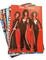 70s Party Decorations Pack of ten 70s Stars and Bands, Disco Posters A4 Size