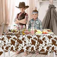Highland Cow Decorations-3Pcs Cow Print Tablecloths Farm Animals Brown Cow Print