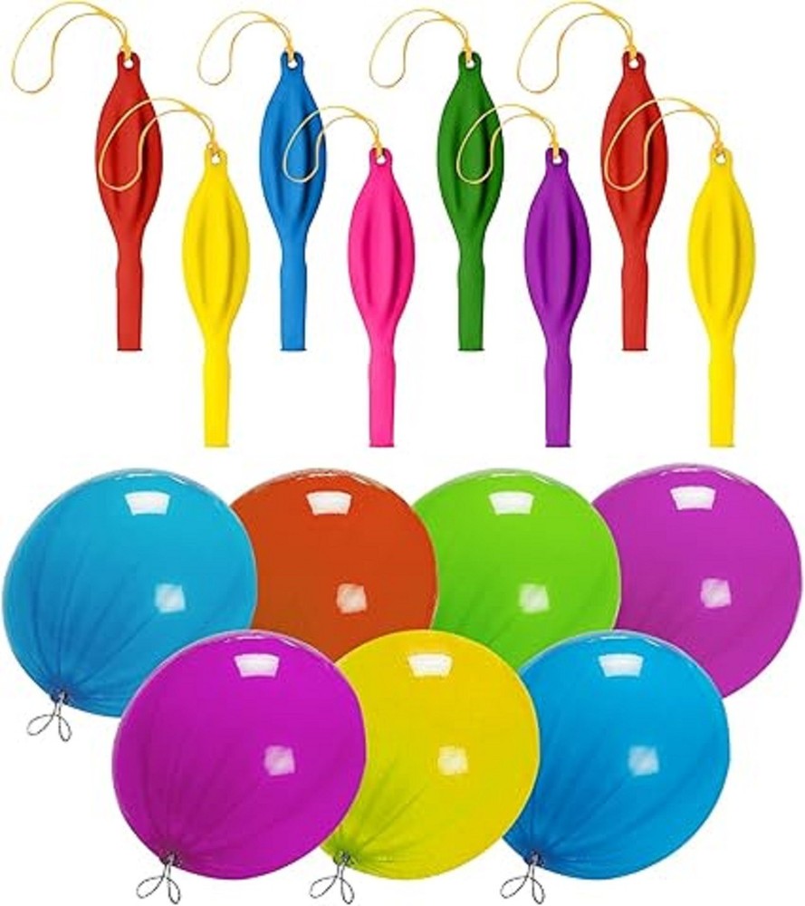 12Pcs Punch Balloons, 18 Inches Punching Balloons, Assorted Color Neon Punch Ba