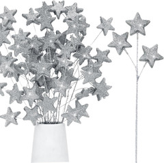 24 Pcs Glitter Star Picks 13.8» Sparkly Star Stem Picks Decoration