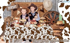 Highland Cow Decorations-3Pcs Cow Print Tablecloths Farm Animals Brown Cow Print