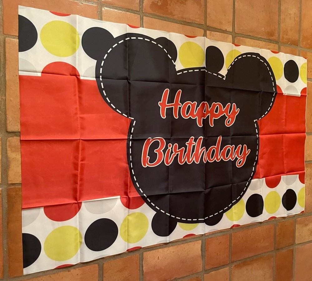 Mickey Backdrop Telon De Fondo Fotografia Decoracion Cumpleaños Birthday NEW
