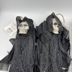 (4) New NWT Halloween Hanging Ghost Spooky Grim Reaper Skeleton Garden Decor 20″