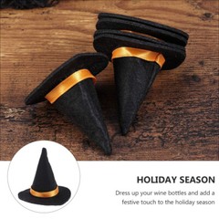 10Pcs Miniature Witch Hat Wine Bottle Caps Halloween Witch Hats Witch Decor