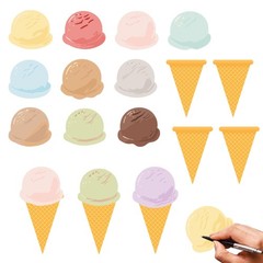 Paper Ice Cream Cone Cutouts Ice Cream Shape Paper Cutouts with Glue Point Su…