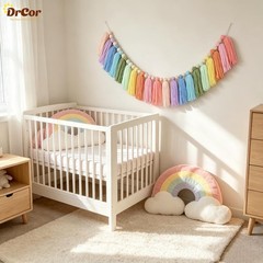 DrCor Pastel Rainbow Tassel Garland – Teacher Classroom Decor, Bulletin Board…