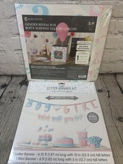 Gender Reveal Banner Kit & Reveal Box For Boy Or Girl