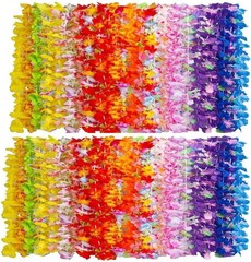 100PCS Soft Necklaces Hawaiian Leis Luau Partyecorations Tropical Party Favor…