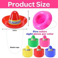 Mini Mexican Plastic Sombreros Cinco De Mayo Top Hat Accessories Decoration