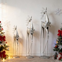 3PCS Deer Statues Modern Deer Figurines Freestanding Deer Ornaments