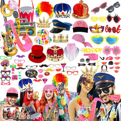 Fun Photo Booth Props Set – Hats, Glasses, Wigs for All Occasions!