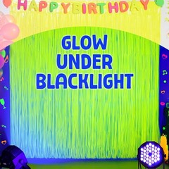 Vibrant 2 Pack Glow-in-the-Dark Fringe Curtains for Birthday and Music Festivals