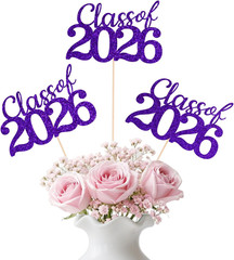 Black Class of 2026 Graduation Table Centerpieces, 12 Pcs Grad Party Decorations