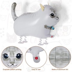 8 Pcs Walking Cat Balloons,Cat Balloons,Walking Animal Foil Mylar Balloon,Far…