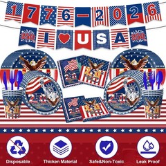 87PCS 250th Anniversary Party Decorations Set, 4th of July & Memorial Day Suppli