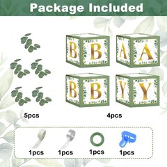 145Pcs Baby Boxes Sage Green Baby Shower Decorations, Olive Green Balloon Gar…