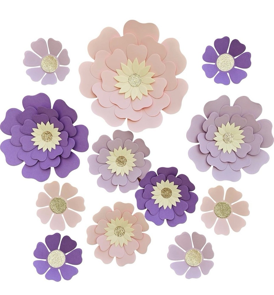 Blush Lilac Lavender Paper Flower for Girls Woman Birthday Party Backdrop Nurser