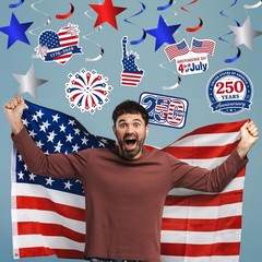 PreAssembled America 250 Decorations for Party Hosts, Quick Festive Setup | 2…