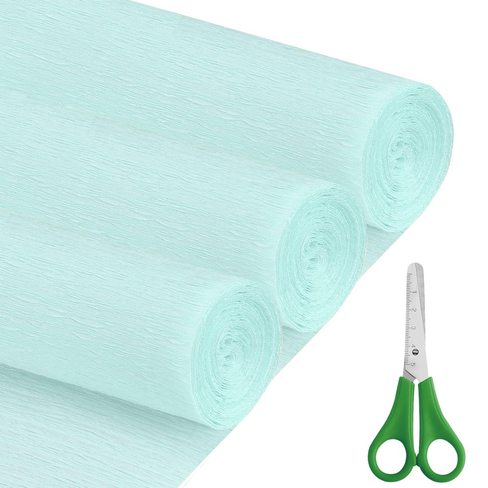 Crepe Paper Roll 17 In x 8.2 Ft 3 Rolls Azure Blue DIY Flower Making Set