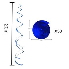 AimtoHome Party Swirl Decorations, Blue Foil Ceiling Hanging