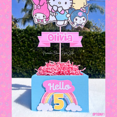 Hello Kitty centerpieces, HK and friends, Hello kitty birthday party supplies