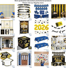 Graduation Decorations 2026 2027 – Blue Congrats Grad Porch Banner for Graduatio