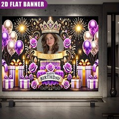 1pc Crown Flower Princess Personalized Birthday Custom Poster Tapestry Banner❀