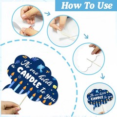 Hanukkah Photo Booth Props Set 10-Piece Blue Jewish Party Decorations Funny