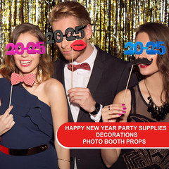 New Years Eve Party Supplies Decorations 2025-8PCS, NYE Glasses Party Favors