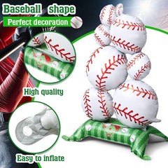 1 Pcs 3.5 ft Giant Self Standing Baseball Foil Balloons for Baseball Birthday…