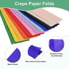 Dark Blue Crepe Paper Streamer Sheet Craft DIY Flower 3.3FTx20 Inch 10 PCS