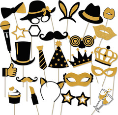 Photo Booth Props, 24PCS Photobooth Props, Funny Photo Props Party Props Access